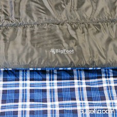 BigFoot Outdoor LumberJack Water Resistant Sleeping Bag - Free Stuff Sack (Blue Flannel, Double; 43 Fahrenheit; 6lbs; 300g/m2 insulation)